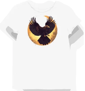 Koszulka damska biała z motywem brązowego sępa w mroku S - Koszulki i topy damskie - miniaturka - grafika 1