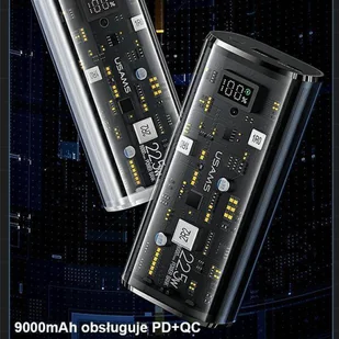 USAMS Powerbank 9000mAh PD 20W QC3.0+PD Dual-Port Fast Charge czarny/black 10KCD18901(US-CD189) - Powerbanki - miniaturka - grafika 18