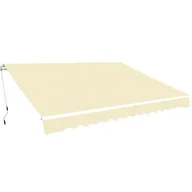 Markizy - vidaXL Markiza zwijana ręcznie, 400 cm, kremowa - miniaturka - grafika 1