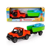 Samochody i pojazdy dla dzieci - Lena Truckies Pickup terenowy z przyczepką i łódką - miniaturka - grafika 1
