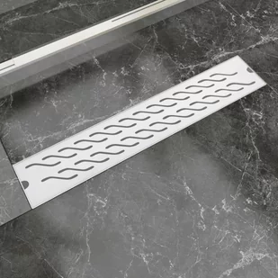 vidaXL vidaXL Kratka odpływowa, liniowa, 630x140 mm, wzór fali, stal nierdzewna - Syfony - miniaturka - grafika 1