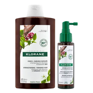 Zestaw Klorane, szampon do włosów wypadających i pozbawionych witalności, 400 ml + serum przeciw wypadaniu włosów, 100 ml - Szampony do włosów - miniaturka - grafika 1