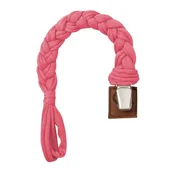 Akcesoria do smoczków - Hi Little One Hi Little One - Hi Little One  -  Warkoczykowa Bawełniana Zawieszka do Smoczka Pacifier Holder Salmon - miniaturka - grafika 1