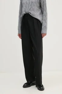 Tommy Hilfiger spodnie damskie kolor czarny szerokie high waist - Spodnie sportowe damskie - miniaturka - grafika 1