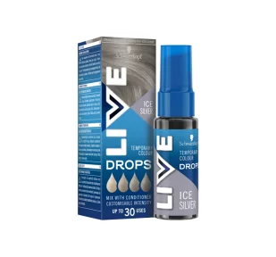 SCHWARZKOPF LIVE DROPS PÓŁTRWAŁA FARBA DO WŁOSÓW ICY SILVER 30ML - Farby do włosów i szampony koloryzujące - miniaturka - grafika 1