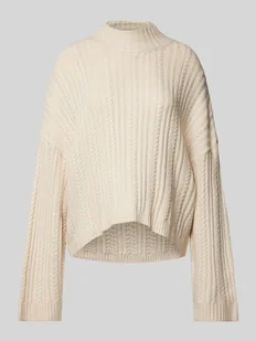 Sweter z dzianiny ze ściegiem warkoczowym model ‘MYLLE’ - Swetry damskie - miniaturka - grafika 1