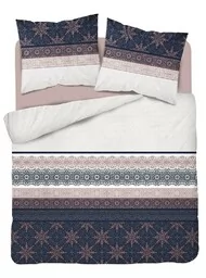 Detexpol Pościel bawełniana 220x200 glamour ornamenty granatowa pudrowa 3835 B Bawełna 88 - Pościel - miniaturka - grafika 1