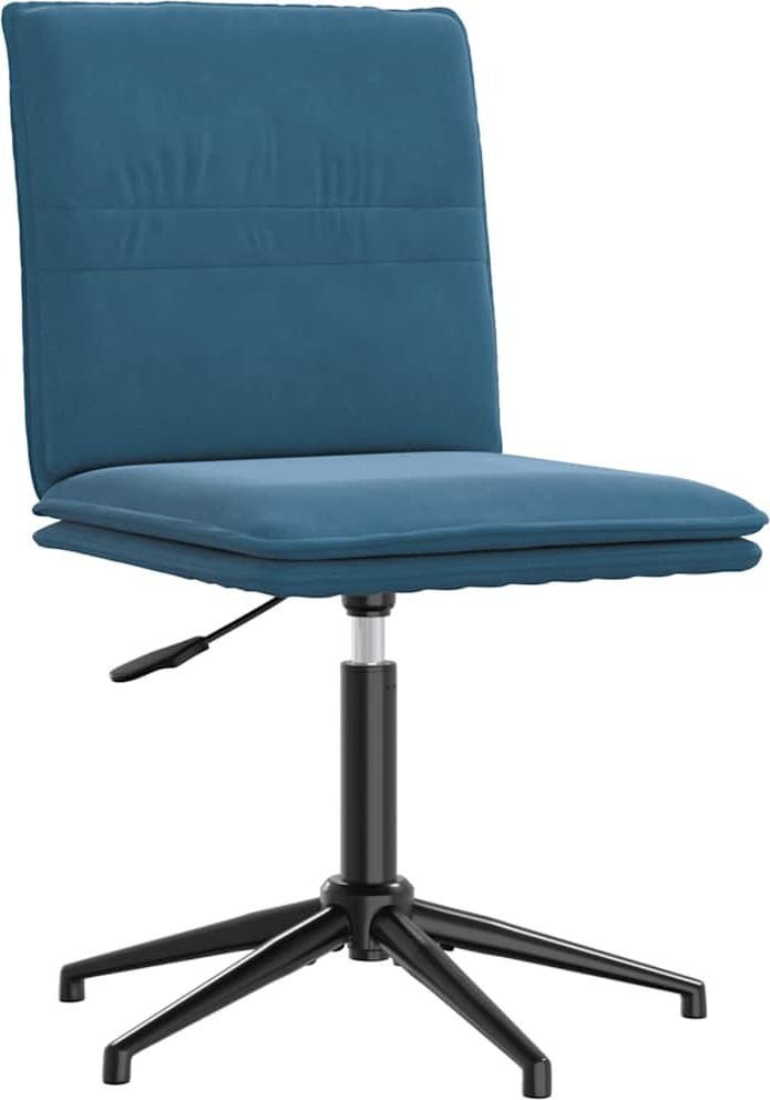 Krzesło stołowe, niebieskie, obite aksamitem