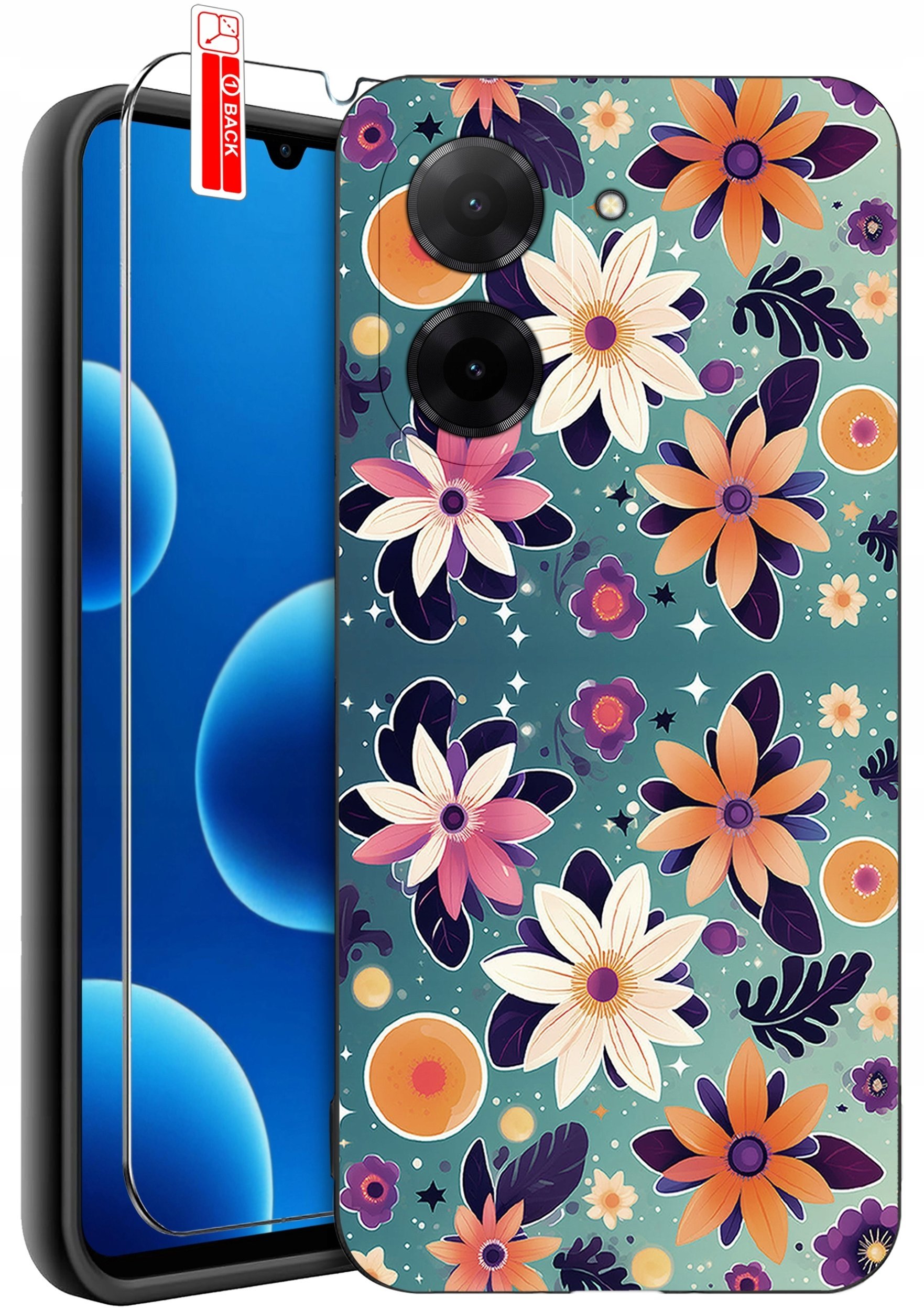 ETUI do Xiaomi Redmi A5 WZORY SILIKONOWE MATT CASE + SZKŁO 9H