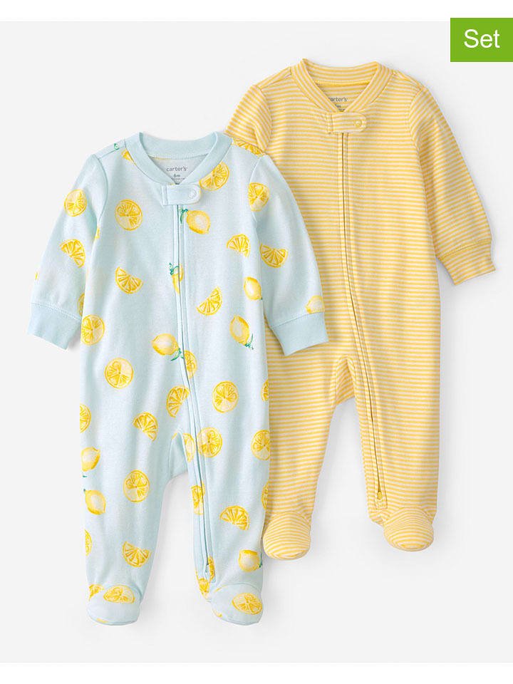 carter's Śpioszki (2 szt.) w kolorze żółto-błękitnym