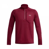 Bluzy sportowe męskie - Męska bluza do biegania Under Armour UA Launch Elite Cw Half Zip - czerwona - UNDER ARMOUR - miniaturka - grafika 1