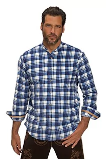 Koszule męskie - JP 1880 Męska koszula sztruksowa, do stroju ludowego, ze stójką, granatowa, 3XL, granatowy, 3XL - grafika 1
