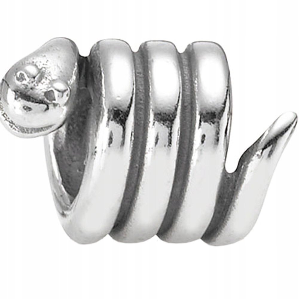 Charms Srebrny Wąż Snake Zwierzę Gad Zakręcony Wężyk SREBRO 925