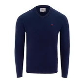 Swetry męskie - Lee Cooper Sweter Męski V-Neck Granatowy, Rozmiar L - miniaturka - grafika 1
