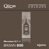 Pozostałe akcesoria kosmetyczne - Jednorazowy pigment do makijażu permanentnego brwi Bioevolution Brown 830 Qline Pro 0,7ml monodose - miniaturka - grafika 1