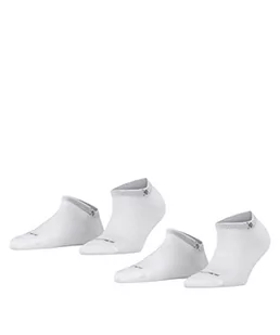 Burlington Kobiety Skarpety do trampek Everyday Sneaker 2-Pack W SN Bawełna krótkie jednokolorowe 2 Pak, Biały (White 2000), 36-41 - Skarpetki damskie - miniaturka - grafika 1