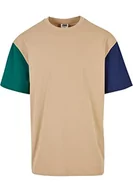 Koszulki męskie - Urban Classics Męski T-shirt Organic Oversized Colorblock T-Shirt, unionbeige, 3XL, beżowy unionowy, 3XL - miniaturka - grafika 1