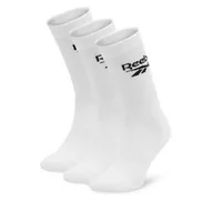 Skarpetki męskie - Zestaw 3 par wysokich skarpet unisex Reebok R0452-SS24 (3-pack) Biały - miniaturka - grafika 1