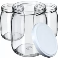 Pojemniki kuchenne - Szklane słoiki Senna 540ml 8 szt. 82mm + wieczka białe - miniaturka - grafika 1