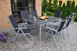 Meble ogrodowe aluminiowe Ibiza 150 cm Black / Black 6+1 - Meble ogrodowe - miniaturka - grafika 5