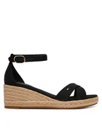 Espadryle damskie - Tommy Hilfiger Espadryle Mid Wedge Espad X Cross FW0FW09332 Czarny - miniaturka - grafika 1