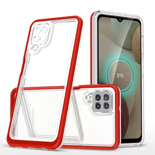 Clear 3in1 etui do Samsung Galaxy A22 4G żelowy pokrowiec z ramką czerwony - Etui i futerały do telefonów - miniaturka - grafika 1