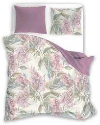Faro Pościel satynowa 160x200 Elegant 026 wrzosowa zielona kwiaty dwustronna S 23 - Pościel - miniaturka - grafika 1
