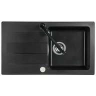 Zlewozmywaki z baterią - Axis Zlewozmywak granitowy Sarma Czarny nakrapiany - miniaturka - grafika 1