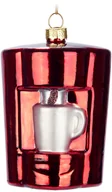 Bombki - BRUBAKER Coffee Maker Red - ręcznie malowane szklane bombki choinkowe - 10,5 cm bombki choinkowe dla miłośników kawy i kawoszy ozdoby choinkowe - miniaturka - grafika 1