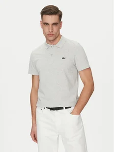Lacoste Polo DH5522 Szary Regular Fit - Koszulki męskie - miniaturka - grafika 1