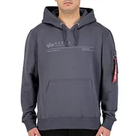 Bluzy męskie - ALPHA INDUSTRIES Męska bluza z kapturem Ai Reflective Hoody, 136-szary/czarny, XXL - miniaturka - grafika 1