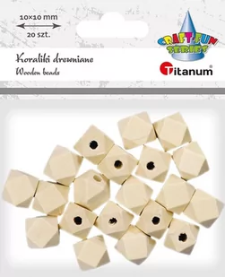 Titanum Koraliki drewniane kostki ścięte 20 szt. - Decoupage - miniaturka - grafika 1