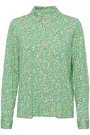 Koszule damskie - Part Two Sarona Regular fit Długi rękaw Koszula damska, Greenbriar lew nadruk, L - miniaturka - grafika 1