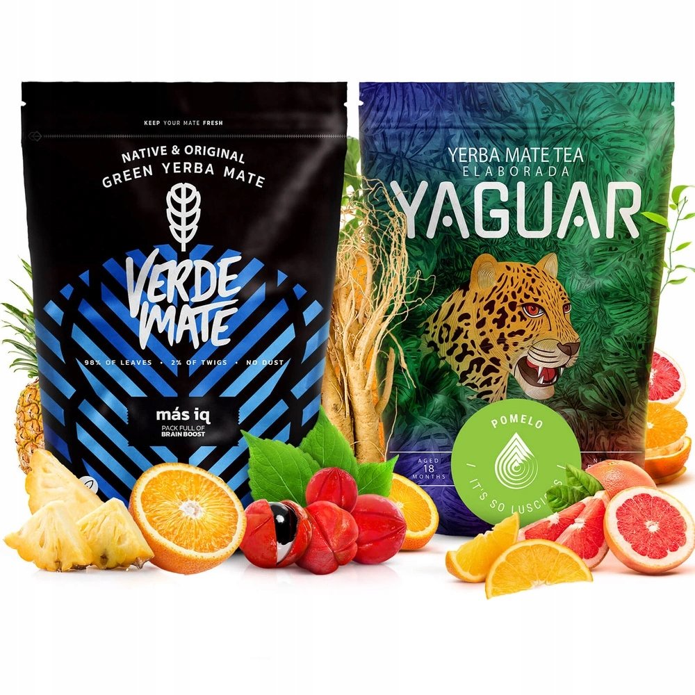 Zestaw Yerba Mate Verde Mate Mas Iq Yaguar Pomelo 2x500g 1kg