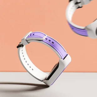 Strap Dual Color zamienna silikonowa opaska pasek bransoleta bransoletka do Xiaomi Mi Band 6 / 5 / 4 / 3 fioletowo-zielony - Etui i futerały do telefonów - miniaturka - grafika 2