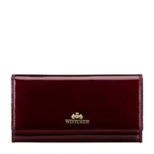 Portfele - Damski portfel ze skóry lakierowanej podłużny bordowy - miniaturka - grafika 1