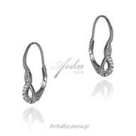 Kolczyki - ankabizuteria.pl Kolczyki srebrne NIESKOŃCZONOŚĆ z cyrkoniami na angi - miniaturka - grafika 1