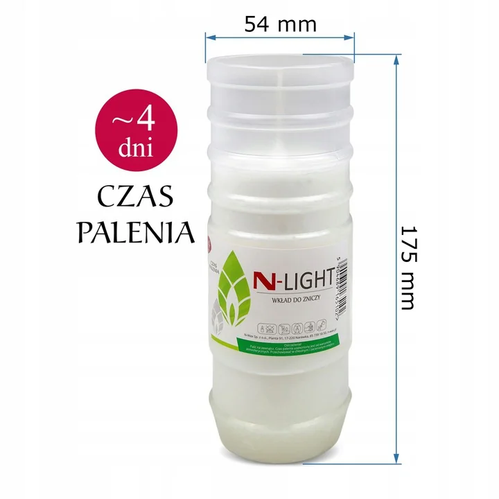 WKŁADY DO ZNICZY PARAFINOWE 5 dni 12szt ZNICZE + ZAPALNICZKA PREMIUM 125h