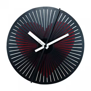 Nextime Zegar ścienny z ruchomą tarczą Serce Kinegram, czarny, czerwony, 30 cm - Zegary - miniaturka - grafika 1