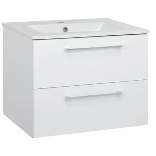 Astor Victoria zestaw umywalka z szafką 73 cm ścienna biały połysk AM-VUM-602-27 - Szafki łazienkowe - miniaturka - grafika 1