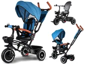 Rowerki trójkołowe - Rower trójkołowy z daszkiem, 3w1, Tiny Bike, rowerek w kolorze jeansowym - miniaturka - grafika 1