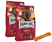 Sucha karma dla psów - Happy Dog Supreme Sensible Africa 2x12,5kg + MACED Kość Wędzona Prasowana 11 cm - miniaturka - grafika 1