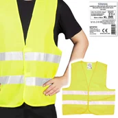 Rękawiczki rowerowe - Kamizelka odblaskowa ostrzegawcza dorosłych roz XL BHP z atestem CE EN20471 - miniaturka - grafika 1
