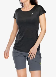 Koszulka damska Salewa Puez Melange Dry S/S Tee - black out melange - Koszulki i topy damskie - miniaturka - grafika 1
