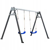 Place zabaw - POTENZA Huśtawka ogrodowa metalowa podwójna stelaż POLSKI z huśtawkami - miniaturka - grafika 1