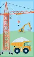 Okrycia kąpielowe dla dzieci - Ręczniczek do przedszkola 30x50 Kids niebieski koparka dźwig bawełniany 350g/m2 - miniaturka - grafika 1