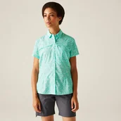 Koszule damskie - Regatta Damska koszula z krótkim rękawem Travel Packaway przeciw insektom Niebieski, Rozmiar: 34 - miniaturka - grafika 1