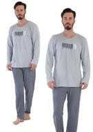 Piżamy damskie - Piżama Męska bawełniana Vienetta 2XL duże rozmiary z długim rękawem +size - miniaturka - grafika 1