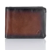 Portfele - Cienki portfel efekt przypalanej skóry Visconti MT-92 RFID - brązowy - miniaturka - grafika 1