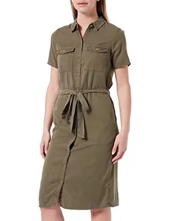 Sukienki - Vila Vibista S/S Shirt Dress/Su-Noos sukienka cargo, four leaf clover, 36 - grafika 1